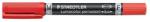 STAEDTLER Alkoholos marker, F/M, 0, 6/1, 5 mm, kúpos, kétvégű, STAEDTLER "Lumocolor Duo 348", piros (348-2)