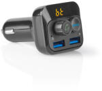 Nedis FM Transmitter, Nedis, fix, 1.0" LCD, 2xUSB, basszus kiemelés, Google/Siri támogatás, fekete