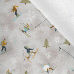 Takoy Funkcionális termo fésült jersey síelők a lejtőn szürke alapon - nagyított minta