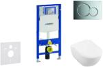 Geberit Duofix - Modul pentru WC suspendat cu clapetă Sigma01, crom lucios + Villeroy Boch - WC și capac, DirectFlush, SoftClose, CeramicPlus 111.300. 00.5 NI2 (111.300.00.5 NI2)