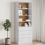 vidaXL ALTA fehér tömör fenyőfa fiókos könyvszekrény 77x35x186, 5 cm (353954)