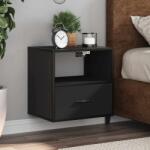 vidaXL 2 db fekete falra szerelhető éjjeliszekrény 40 x 31 x 39, 5 cm (848735) - vidaxl