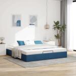 vidaXL Ottomán ágykeret matrac nélkül Kék 180x200 cm kék szövet (3310902)