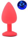 Guilty Toys Dop Anal Silicone Buttplug, Large, Silicon, Rosu/Albastru Inchis, Guilty Toys