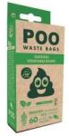 M-Pets POO BIO Dog Waste Bags Mint Scented 100% биоразградими пликчета, 4 ролки х 15 торбички, бели с аромат на мента