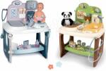 Smoby Set masă medicală pentru doctor Baby Care Center Smoby electronică cu sunete și lumini alături de un cabinet veterinar cu o panda (SM240300-10)