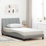 vidaXL világosszürke szövet ágykeret matrac nélkül 100x200 cm (3310370)