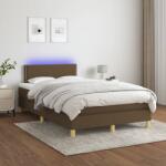 vidaXL barna szövet rugós és LED-es ágy matraccal 120 x 200 cm (3133624)