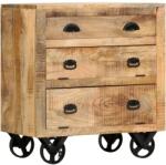 vidaXL tömör mangófa gurulós kisszekrény 70 x 40 x 75 cm (285829)