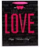  Dísztasak fényes 18x23 cm fekete/piros love (PAP0090-3967)