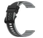  Curea silicon QR doua culori neagra cu gri 22mm- 445422 - ceas-shop