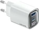 USAMS CC229 XC Series hálózati töltő 1x-USB-A és 1xUSB-C csatlakozással 30W GaN - fehér