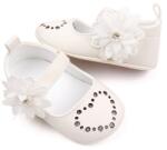 SuperBaby Pantofiori albi sidefati - Heart