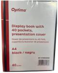 Optima Dosar de prezentare personalizabil, A4, cu 40 folii, coperta rigida, Optima - negru (OP-515004005) - birotica-asp
