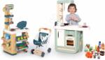 Smoby Set magazin și bucătărie cu sunete Market Smoby cu un scanner electronic și cărucior de cumpătăruri cu alimente (SM350238-10)