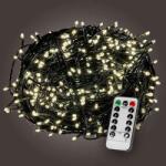 Voltronic LED fényfüzér meleg fehér 60m (600 LED) zöld kábel, távirányítóval (30101333)