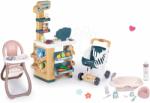 Smoby Set magazin și scaun de masă Market Smoby cu un scanner electronic și cădiță cu oliță și sticlă sticluță pentru hrănirea păpușii (SM350238-14)