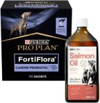  Purina Veterinary Diets PRO PLAN FortiFlora Probiotikus kiegészítő kutyáknak 30x1g + LAB V Vitaminokkal dúsított lazacolaj 500ml