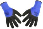 GEKO munkavédelmi kesztyű poliészter latex bevonattal kék/fekete 9 G73566 (G73566)