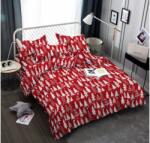  KARÁCSONYFÁK piros pamut ágyneműhuzat Ágyneműhuzat mérete: 2 db 70 x 90 cm | 200 x 220 cm