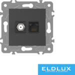 ELDLUX ELDGROUND SAT (13db) + RJ45 Cat. 5e UTP aljzat fekete (ELD302562)