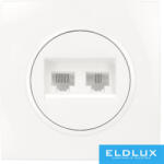 ELDLUX ELDELIN RJ11 TEL + RJ45 Cat. 5e UTP aljzat fehér (ELD401661)