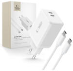 Tech-Protect NC45W GaN incarcator 2x USB-C 45W + cablu USB-C, alb