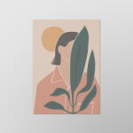  Absztrakt - Női arc levelekkel