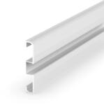 T-LED Profil plintă pentru Bandă LED alb Profil + Difuzor transparent cu prindere 1m