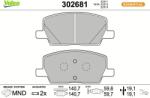 VALEO set placute frana, frana disc VALEO ESSENTIAL 302681 (302681)