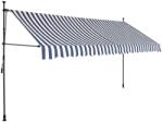 vidaXL Napelemes Napellenző - Kék-Fehér Csíkos - 350cm (145846)