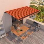 vidaXL Copertină retractabilă manual, portocaliu și maro, 500x350 cm (3069220)