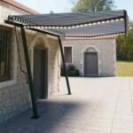 vidaXL Copertină retractabilă manual, cu LED, albastru & alb 4, 5x3 m (3070161)