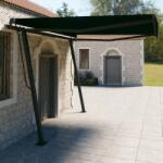 vidaXL Copertină retractabilă manual, cu stâlpi, antracit, 4x3 m (3070139)