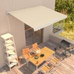 vidaXL Copertină retractabilă manual, crem, 400 x 300 cm (3051213)