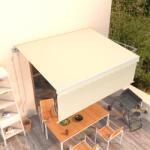 vidaXL Copertină retractabilă automat cu stor, crem, 4, 5x3 m (3069327)