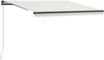 vidaXL Copertină retractabilă manual cu LED, crem, 400 x 300 cm (3055228)