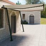 vidaXL Copertină retractabilă manual, cu LED, crem, 4x3 m (3070142)