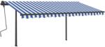 vidaXL Copertină automată, senzor vânt&LED, albastru/alb, 4, 5x3, 5 m (3070251)