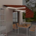 vidaXL Copertină retractabilă manual cu stor&LED portocaliu&maro 6x3 m (3069485)