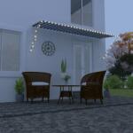 vidaXL Copertină retractabilă cu LED, albastru și alb, 400 x 150 cm (145906)