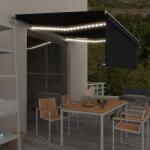 vidaXL Copertină automată cu stor&senzor vânt&LED, antracit, 4x3 m (3069314)