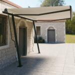 vidaXL Copertină retractabilă automat, cu stâlpi, crem, 4, 5x3 m (3070167)