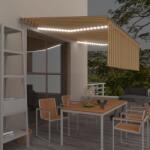 vidaXL Copertină retractabilă manual cu stor&LED, galben&alb, 4, 5x3 m (3069443)