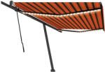 vidaXL Copertină retractabilă manual, LED, portocaliu/maro, 500x350 cm (3069865)