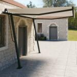 vidaXL Copertină retractabilă manual, cu stâlpi, crem, 4x3 m (3070137)