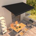 vidaXL Copertină retractabilă manual, antracit, 450 x 300 cm (3051240)