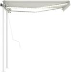 vidaXL Copertină automată cu senzor vânt & LED, crem, 3, 5x2, 5 m (3069932)
