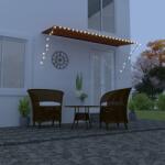 vidaXL Copertină retractabilă cu LED, portocaliu și maro, 350 x 150 cm (145933)