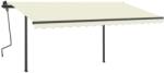 vidaXL Copertină retractabilă manual, cu LED, crem, 4x3, 5 m (3070222)